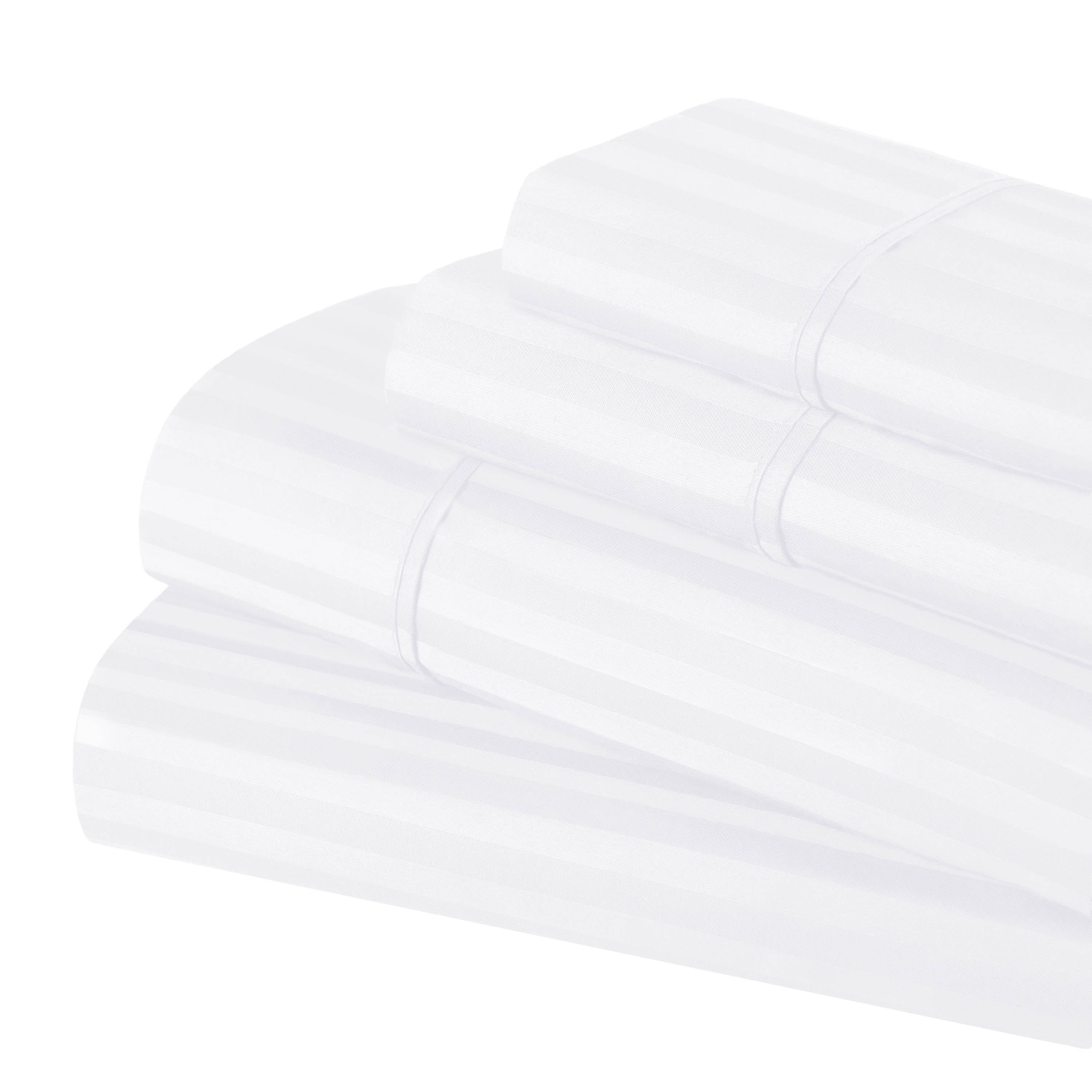 Superior 300 Thread Count Egyptian Cotton Sheet Set, White, Olympic Queen