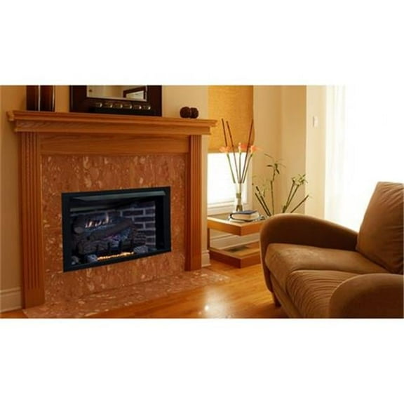 Superior VRT4032ZEP 32 in. Floor Level Vent Free Fireplace System with Electronic Burner, LP Gas - Black Interior
