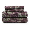 thumbnail image 1 of Superior 4-Count 145 GSM Purple Paisley Cotton Flannel Sheet Set, King, 1 of 6
