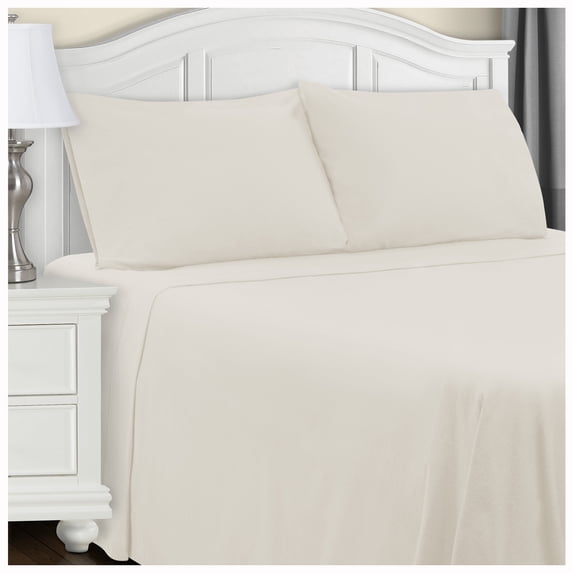 Superior 4-Count 150 GSM Ivory Cotton Flannel Sheet Set, California King