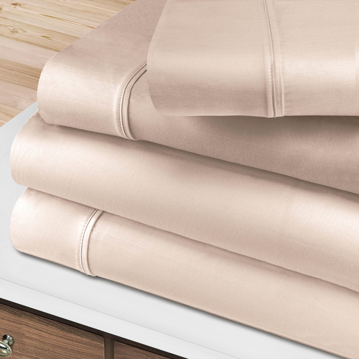 Superior 4Count 400 Thread Count Pink Egyptian Cotton Sheet Set, California King