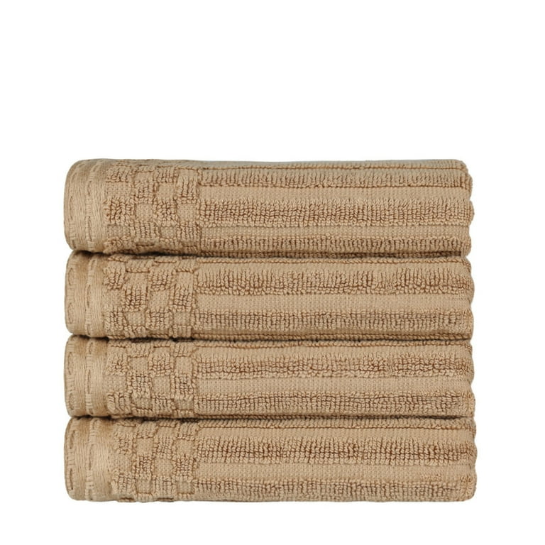 Superior Ribbed Cotton Ultra-Absorbent 4-Piece Silver Bath Towel Set, Size: 4 PC Bath Towels