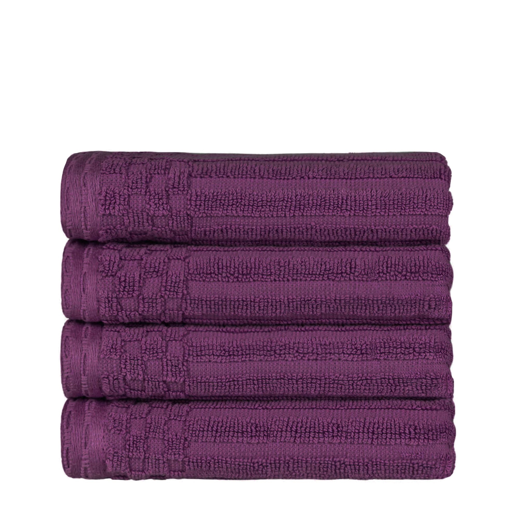 Superior Ribbed Cotton Ultra-Absorbent 4-Piece Silver Bath Towel Set, Size: 4 PC Bath Towels