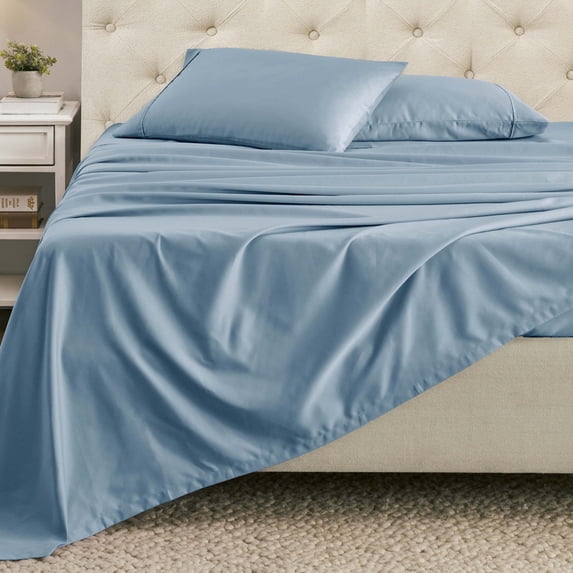 Superior 4-Piece 1400-1500 Thread Count Blue Sheet Set, Full