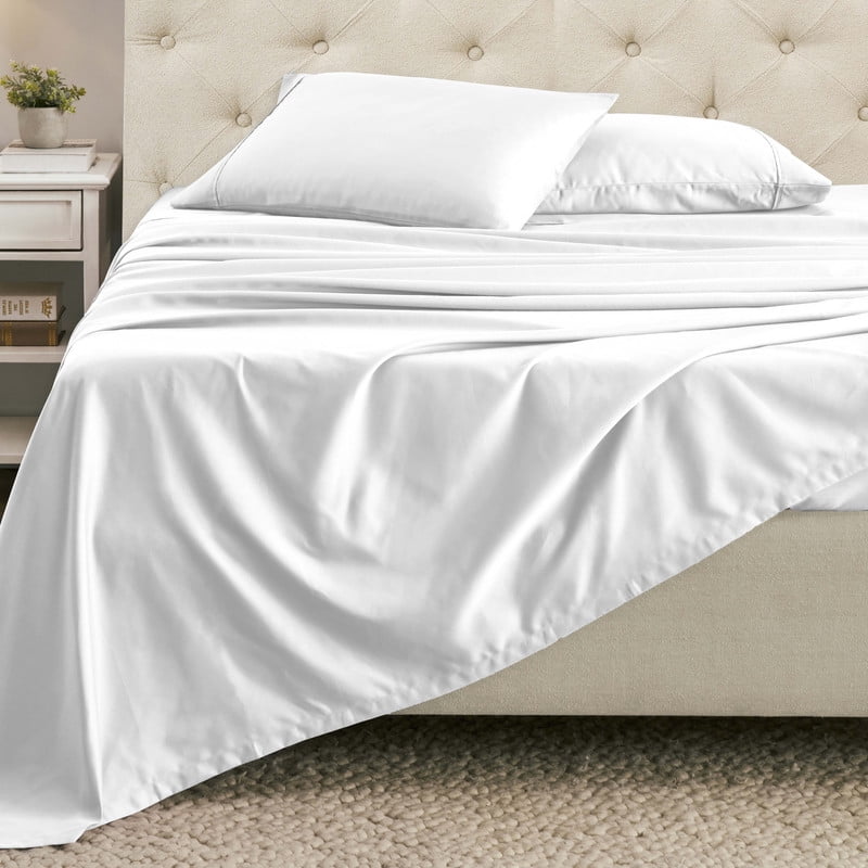 Superior 4-Piece 1400-1500 Thread Count White Sheet Set, Queen