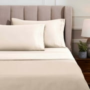 Superior 4-Piece 1500 Thread Count Ivory Sheet Set, Queen
