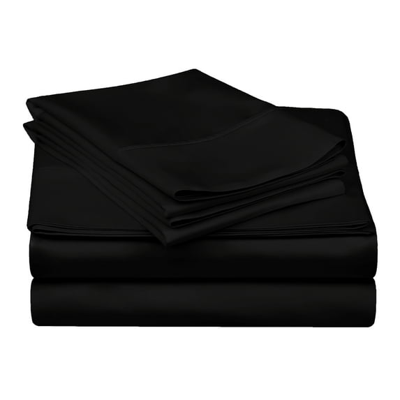 Superior 4-Piece 300 Thread Count Black Egyptian Cotton Sheet Set, California King
