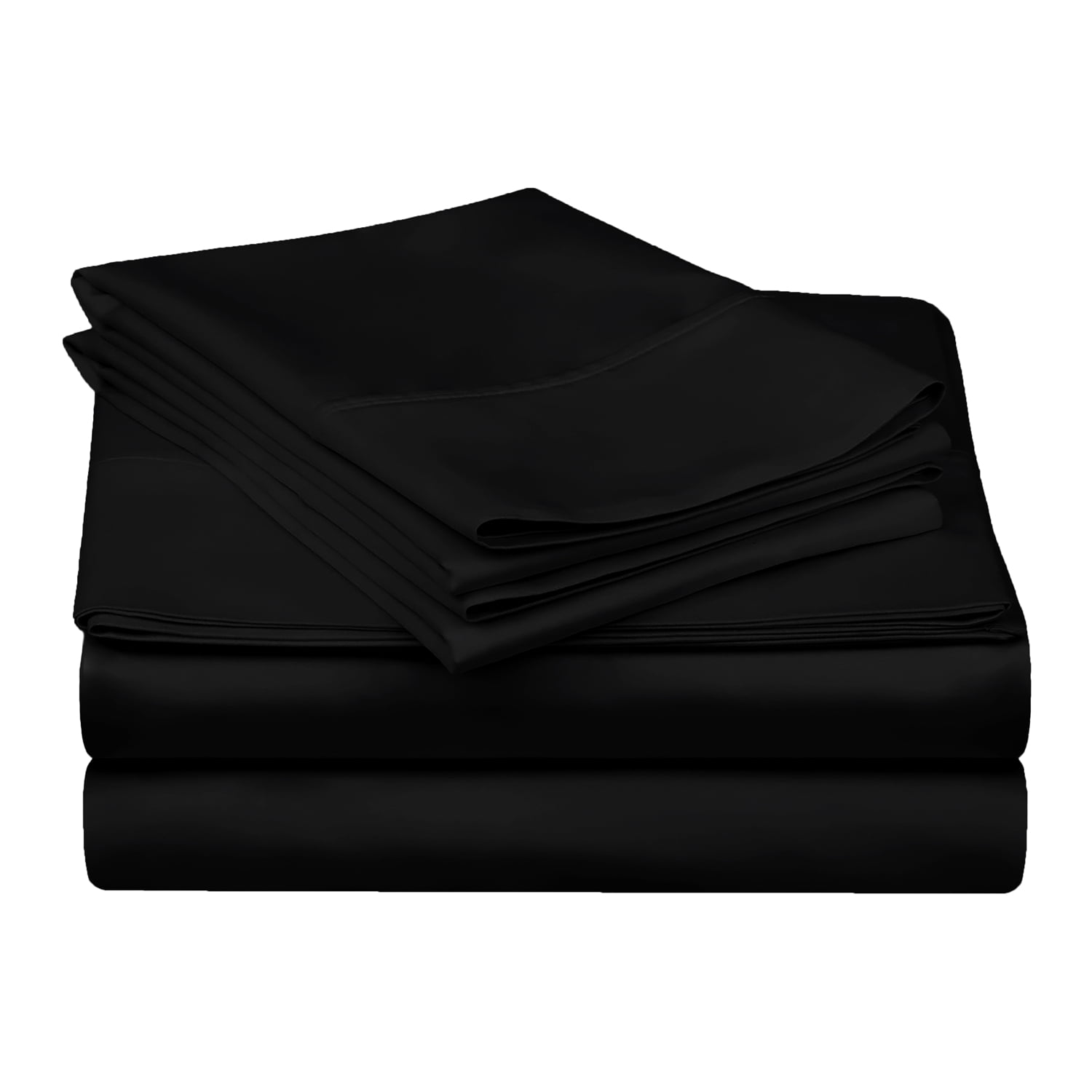 Superior 4-Piece 300 Thread Count Black Egyptian Cotton Sheet Set, Queen