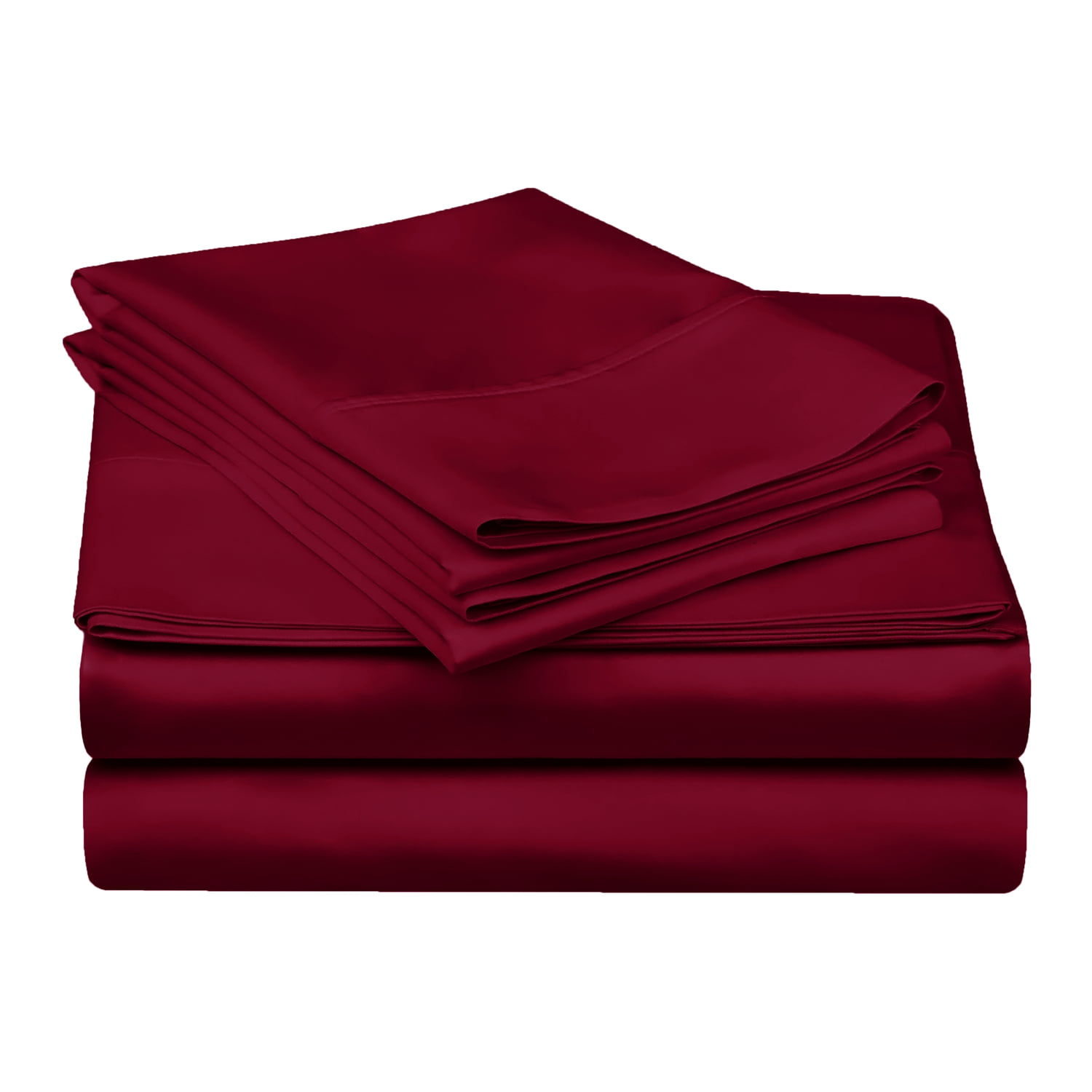 Superior 4-Piece 300 Thread Count Burgundy Egyptian Cotton Sheet Set, Full