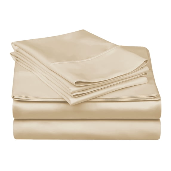 Superior 4-Piece 300 Thread Count Ivory Egyptian Cotton Sheet Set, Full