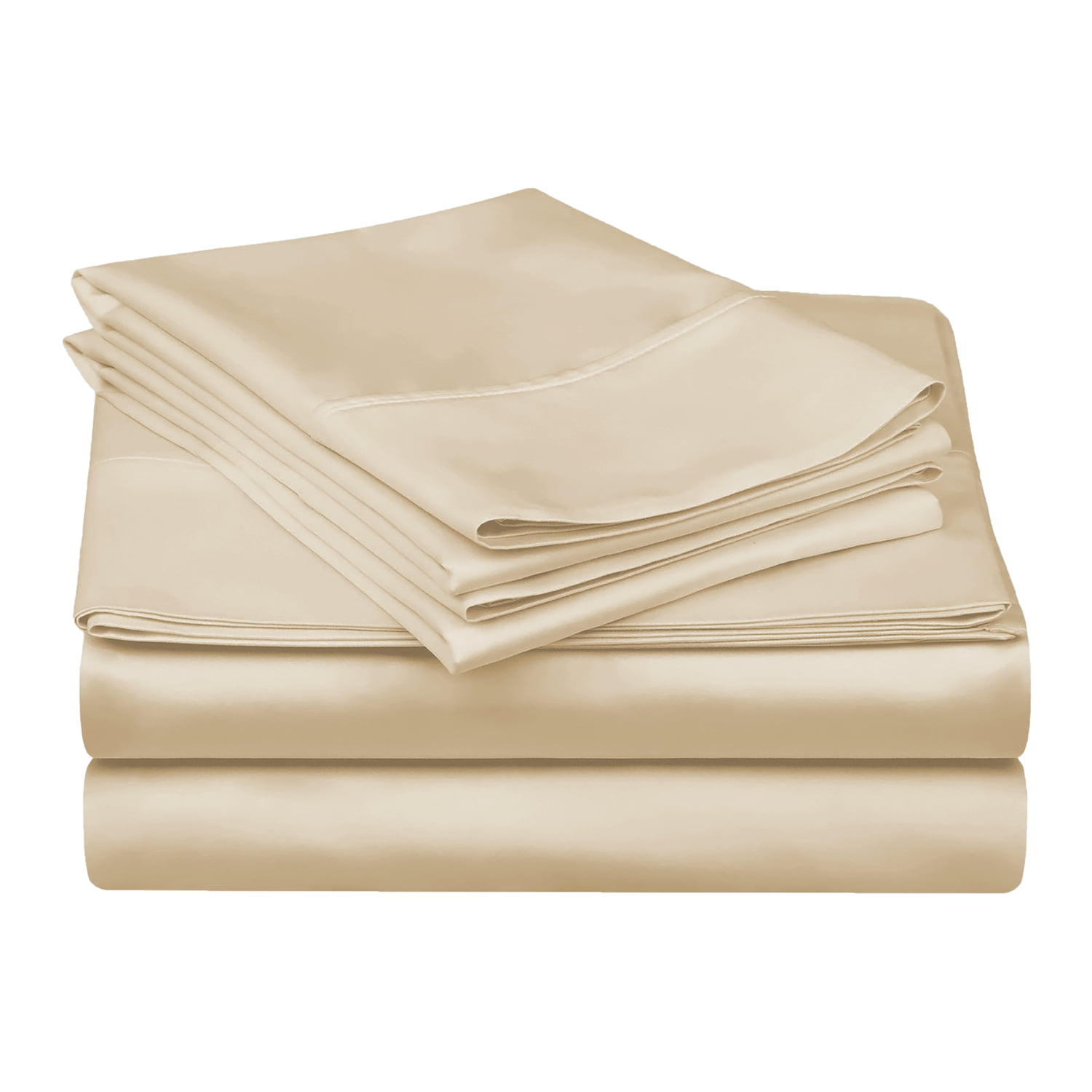 Superior 4-Piece 300 Thread Count Ivory Egyptian Cotton Sheet Set, Queen