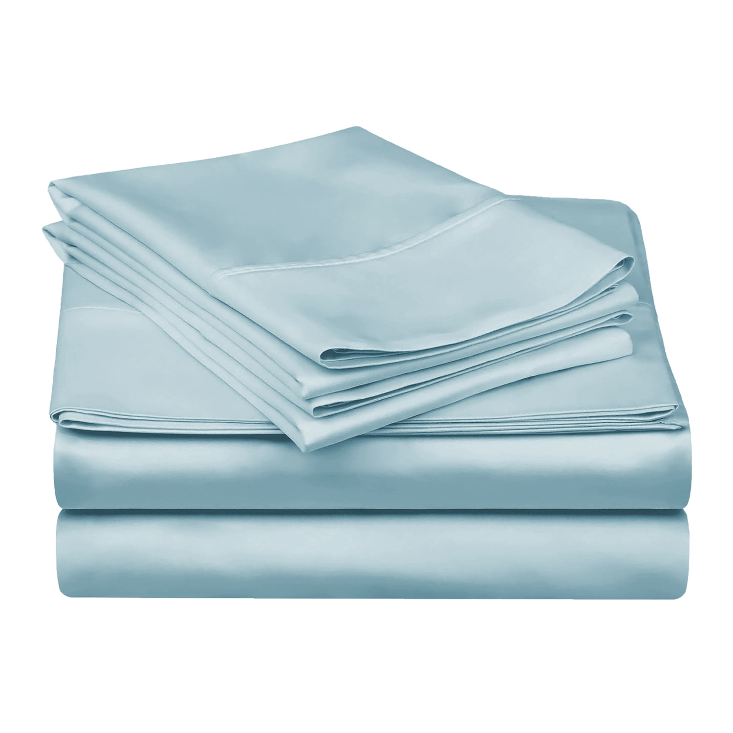 Superior 4-Piece 300 Thread Count Light Blue Egyptian Cotton Sheet Set, King