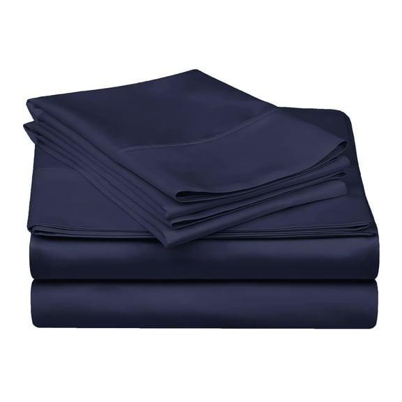 Superior 4-Piece 300 Thread Count Navy Blue Egyptian Cotton Sheet Set, California King