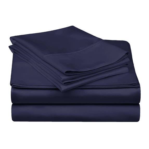 Superior 4-Piece 300 Thread Count Navy Blue Egyptian Cotton Sheet Set, Full