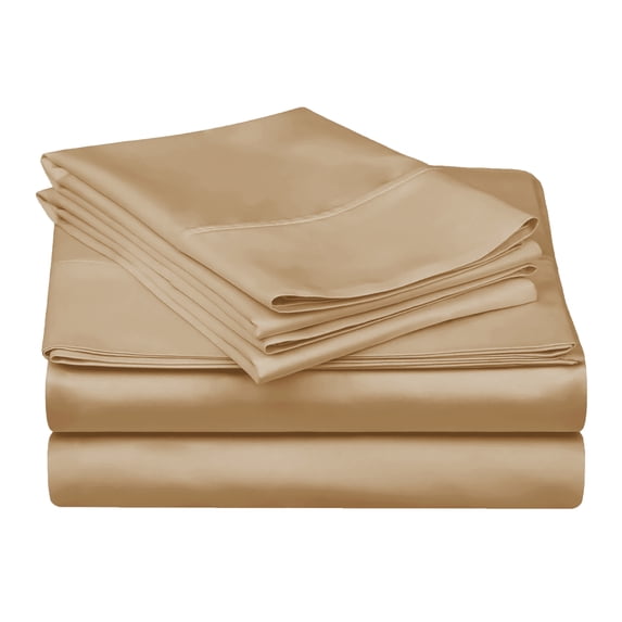 Superior 4-Piece 300 Thread Count Tan Egyptian Cotton Sheet Set, Full