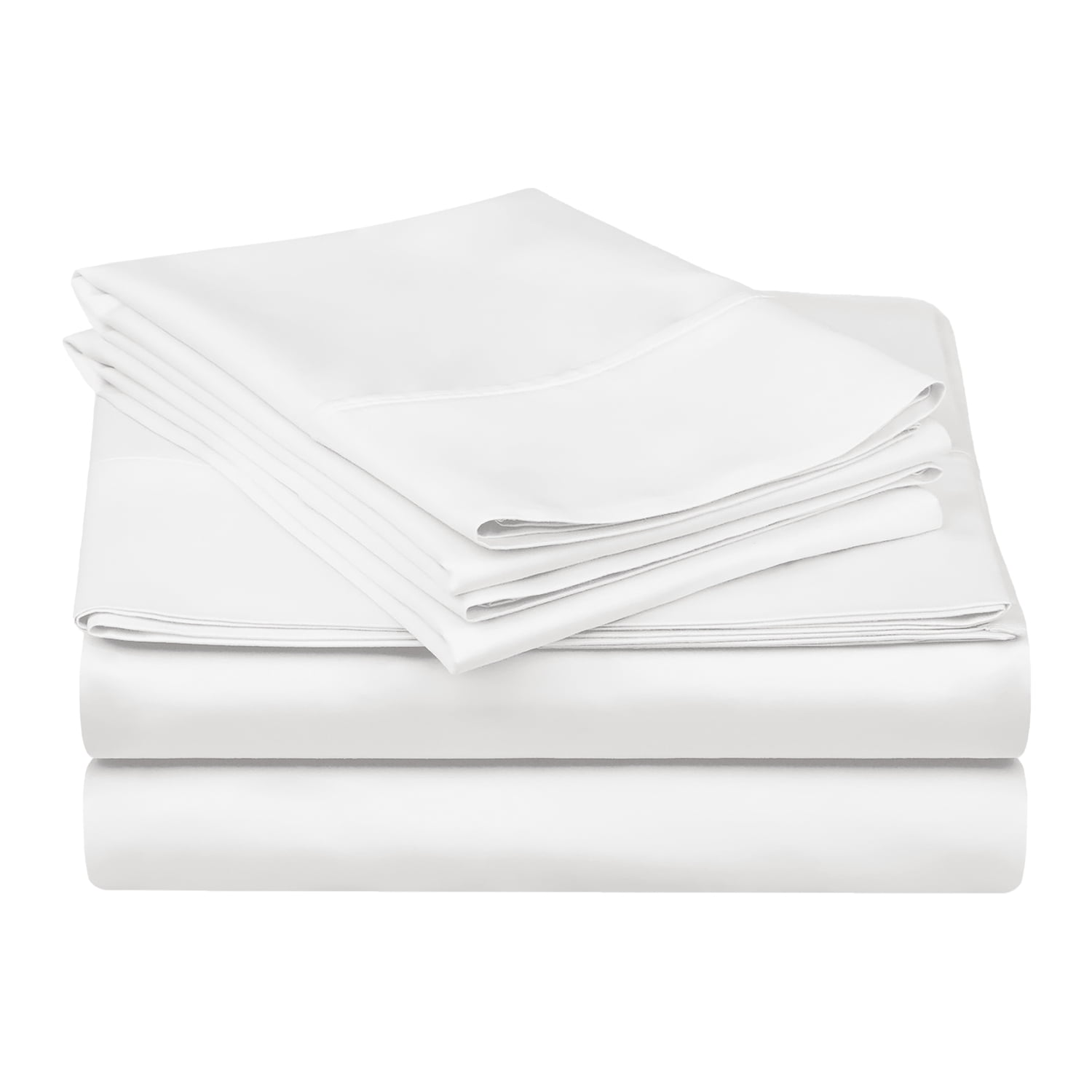 Superior 4-Piece 300 Thread Count White Egyptian Cotton Sheet Set, Queen