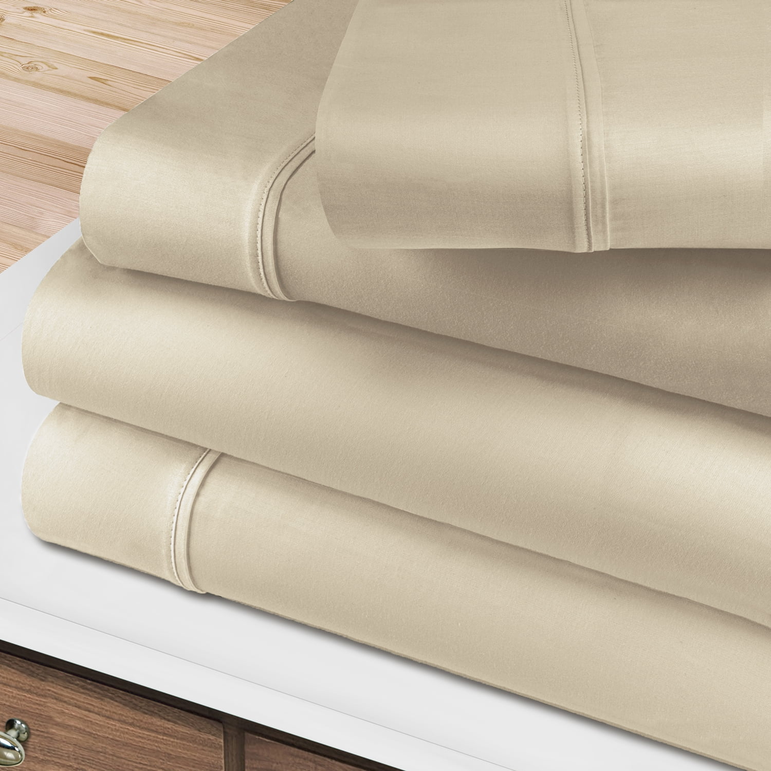 Superior 4Piece 400Thread Count Ivory Egyptian Cotton Sheet Set