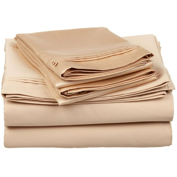 Superior Egyptian Cotton Deep Pocket 650 TC Sheet Set, King, Beige