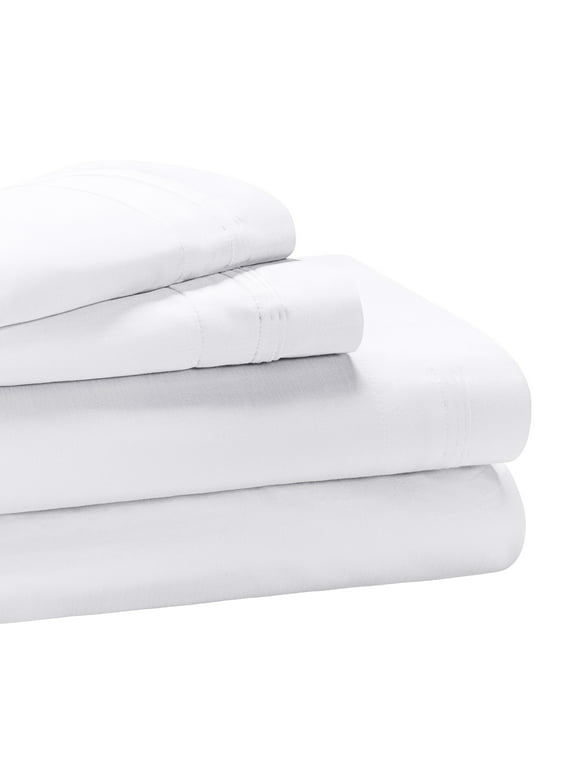 Superior 4-Piece 650 Thread Count Egyptian Cotton Sheet Set, Olympic Queen, White