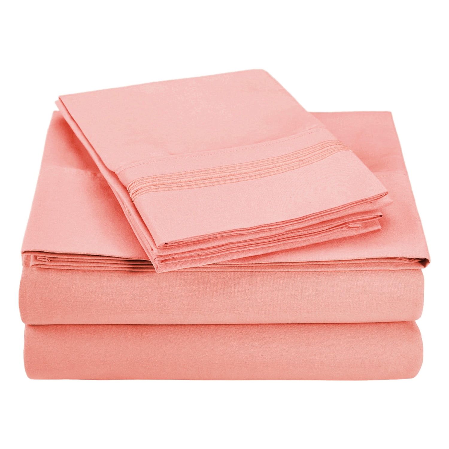 Superior 4Piece 85 GSM Pink Embroidered Microfiber Sheet Set