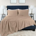 thumbnail image 1 of Superior 4-Piece Cotton Linen Blend Tan Sheet Set, California King, 1 of 5