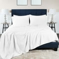 thumbnail image 1 of Superior 4-Piece Cotton Linen Blend White Sheet Set, Queen, 1 of 4