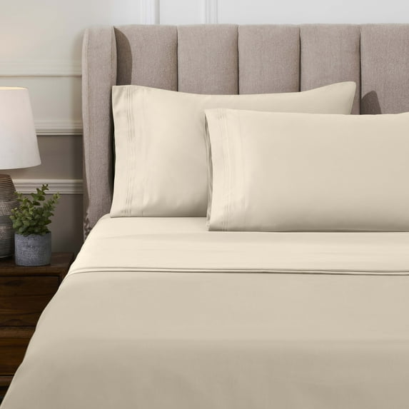 Superior 1000 Thread Count Egyptian Cotton Sheet Set, Deep Pocket Bed Sheets, California King, Ivory