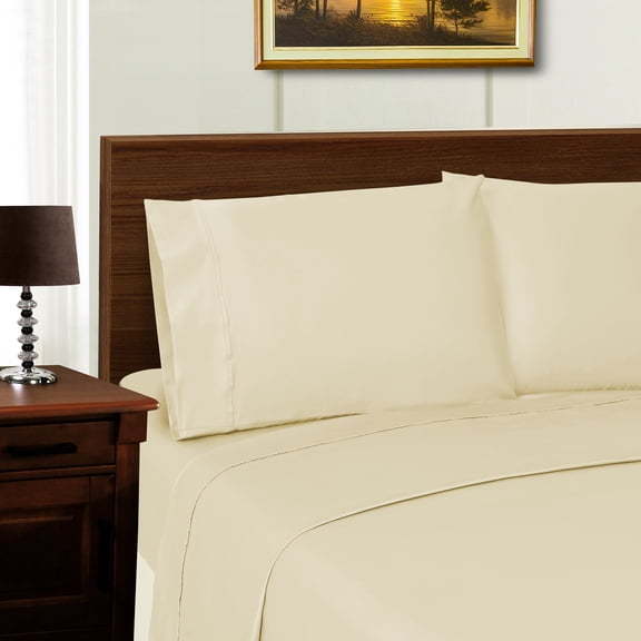 Superior 4-Piece Lyocell Blend 1000 Thread Count Ivory Sheet Set, Queen