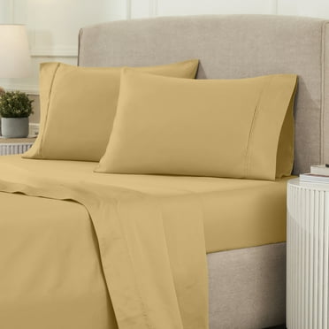 Superior Egyptian Cotton Eco-Friendly 1200 TC Sheet Set, Full, Gold