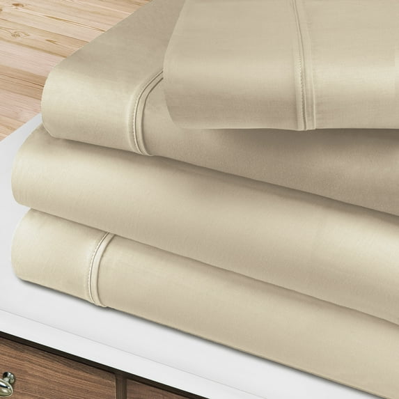 Superior 4-Piece Modern Ivory Egyptian Cotton Sheet Set, King