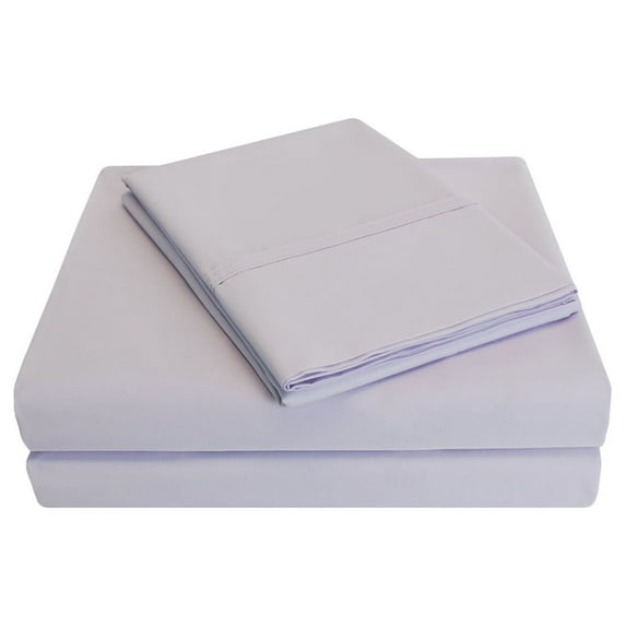 Superior 4-Piece Modern Lilac Cotton Percale Bed Sheet Set, King - Deep Pocket