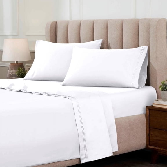 Superior Egyptian Cotton Deep Pocket 1000 TC Sheet Set, Full, White