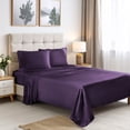 thumbnail image 1 of Superior 4-Piece Rayon From Bamboo Purple Sheet Set, California King, 1 of 9