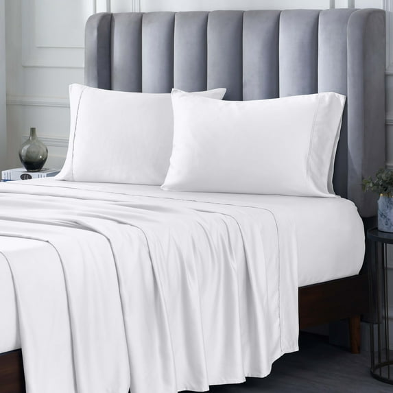 Superior 4-Piece Rayon From Bamboo White Sheet Set, California King