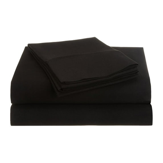 Superior 4-Piece Ultra-Soft Microfiber Deep Pocket Bed Sheet Set, California King, Black