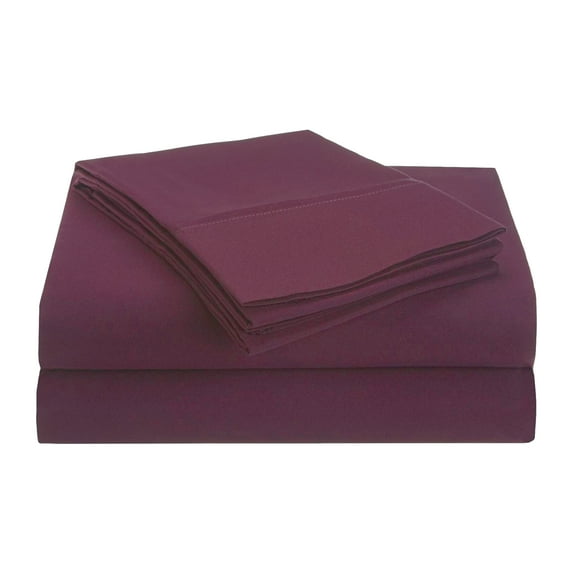 Superior 4-Piece Ultra-Soft Microfiber Deep Pocket Bed Sheet Set, California King, Plum