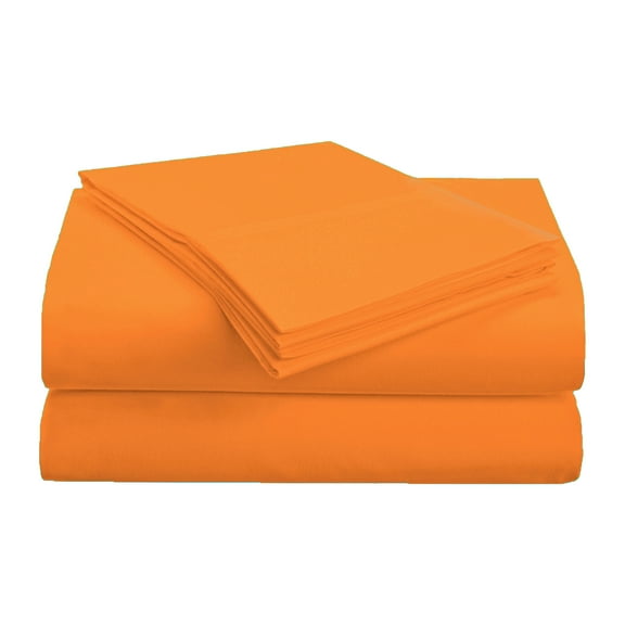 Superior 4-Piece Ultra-Soft Microfiber Deep Pocket Bed Sheet Set, King, Orange