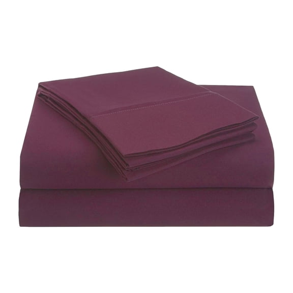 Superior 4-Piece Ultra-Soft Microfiber Deep Pocket Bed Sheet Set, King, Plum