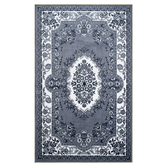 Superior 4 ft. x 6 ft. Black and White Farmhouse Indoor Area Rug