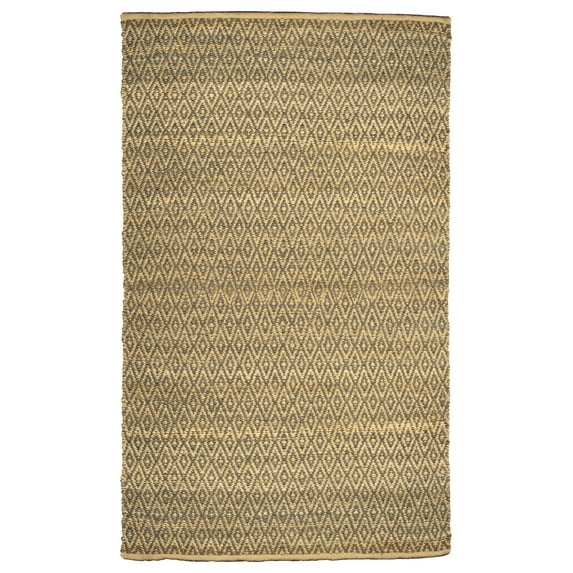 Superior 4 ft. x 6 ft. Grey Diamond Hand Woven Jute Indoor Area Rug
