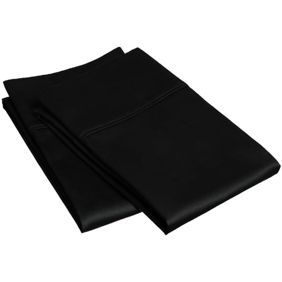 Superior 400 Thread Count Black Egyptian Cotton Pillowcase Set, Standard