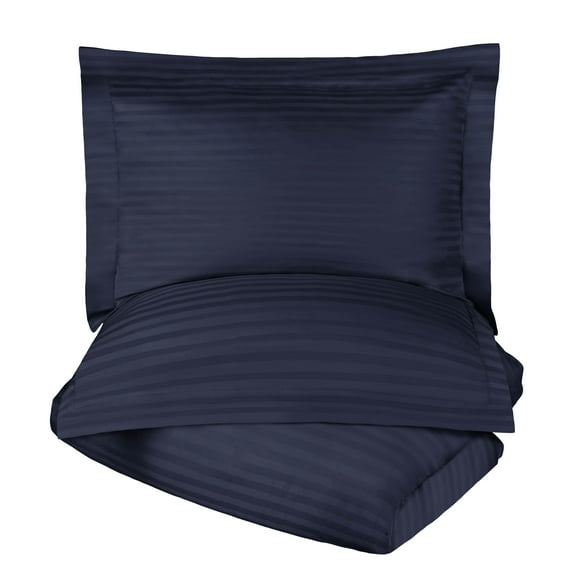 Superior 400 Thread Count Duvet Cover Set, Navy Blue, Full/ Queen
