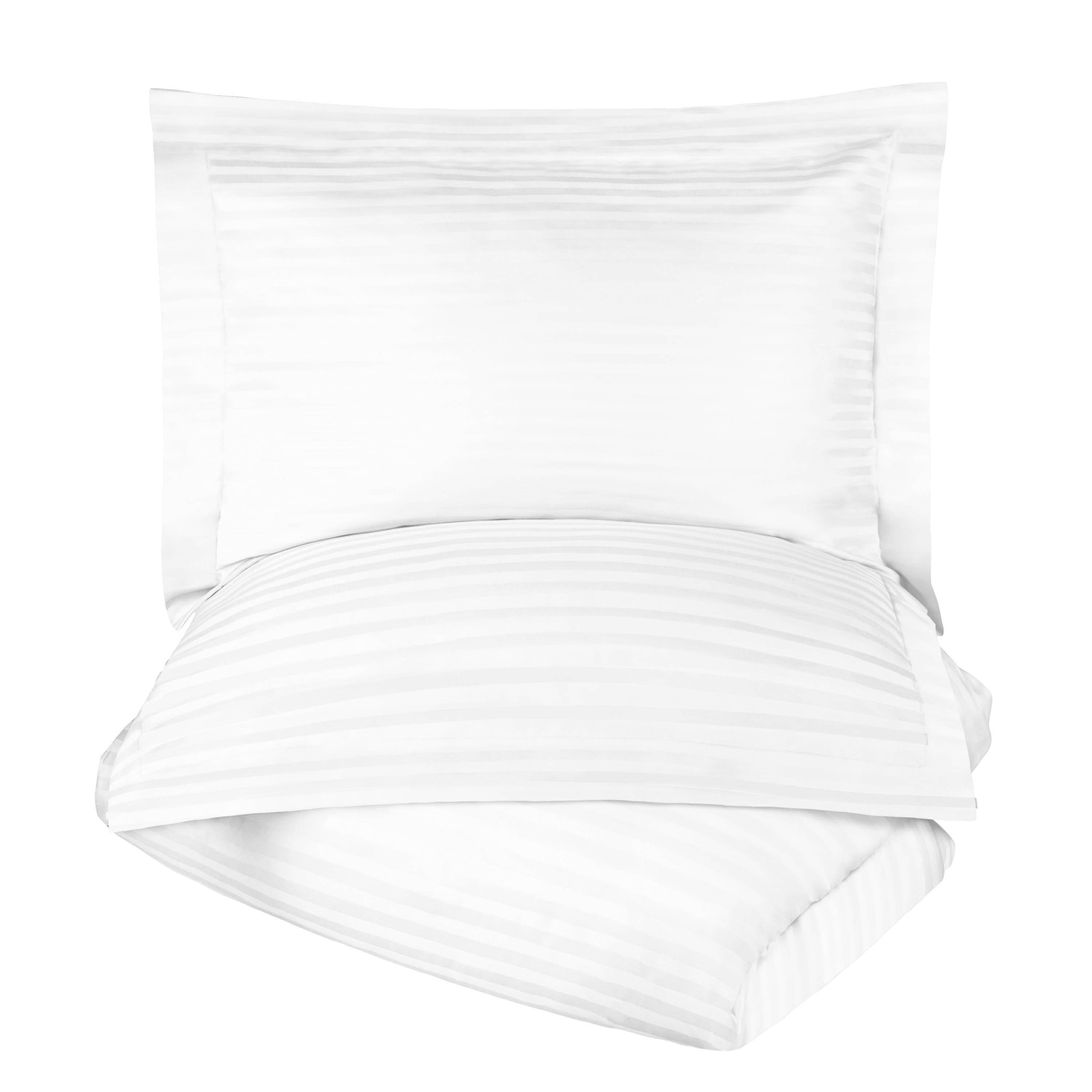 White Egyptian Cotton Sateen California King Duvet Cover Set