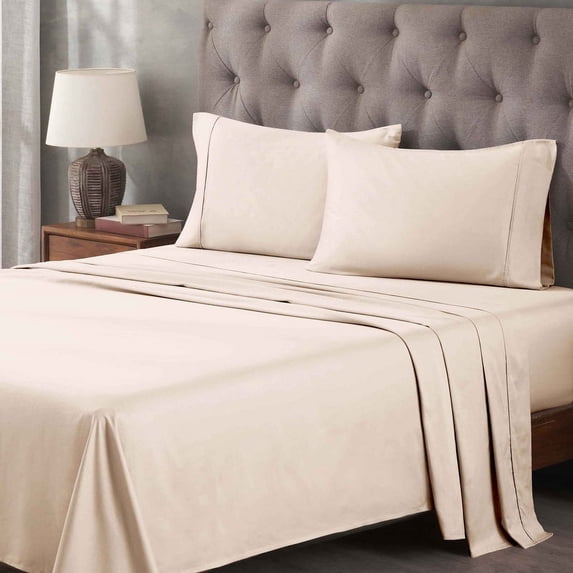 Superior Egyptian Cotton 400 Thread Count Deep Pocket Sheet Set, King Size, Ivory