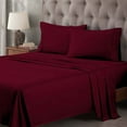 thumbnail image 1 of Superior Egyptian Cotton 400 Thread Count Deep Pocket Sheet Set, Split King Size, Burgundy, 1 of 9