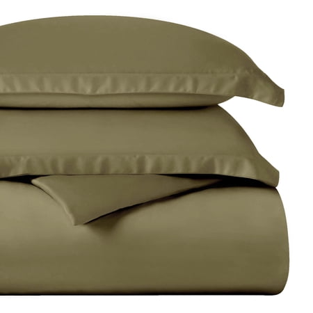Superior Egyptian Cotton 400 Thread Count Duvet Cover Set, Full/Queen, Sage