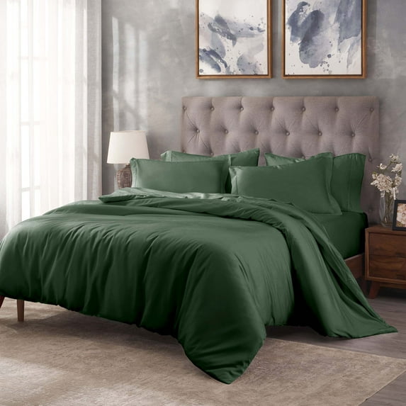 Superior Egyptian Cotton 400 Thread Count Duvet Cover Set, Twin/Twin XL, Hunter Green