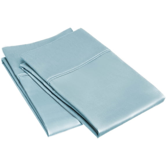 Superior 400 Thread Count Light Blue Egyptian Cotton Pillowcase Set, Standard