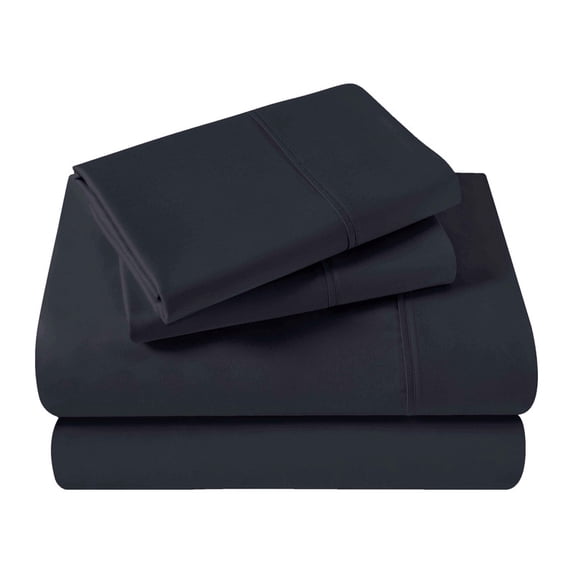 Superior 400 Thread Count Navy Blue Egyptian Cotton Pillowcase Set, Standard