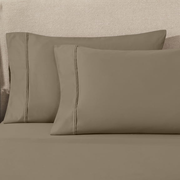 Superior 400 Thread Count Taupe Egyptian Cotton Pillowcase Set, Standard